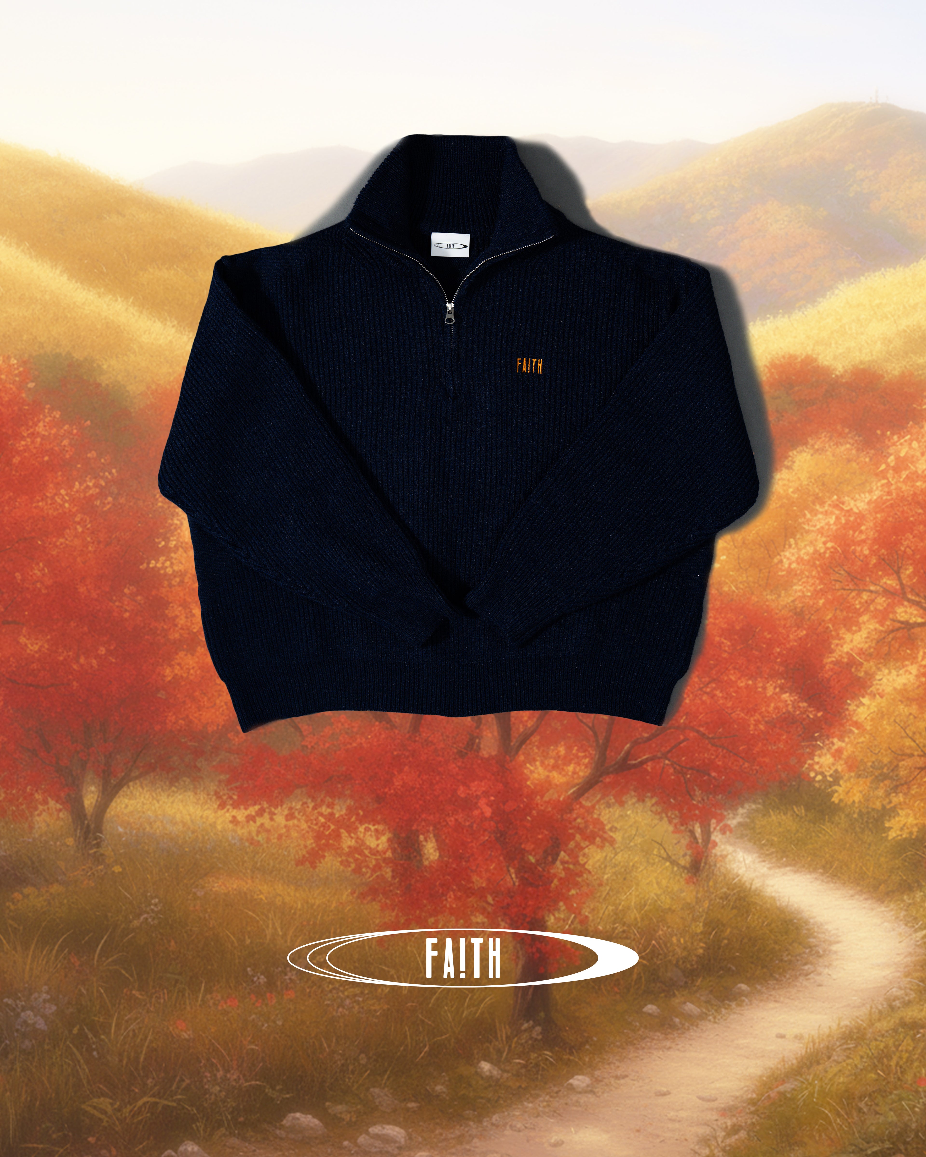 半拉鍊高領毛衣