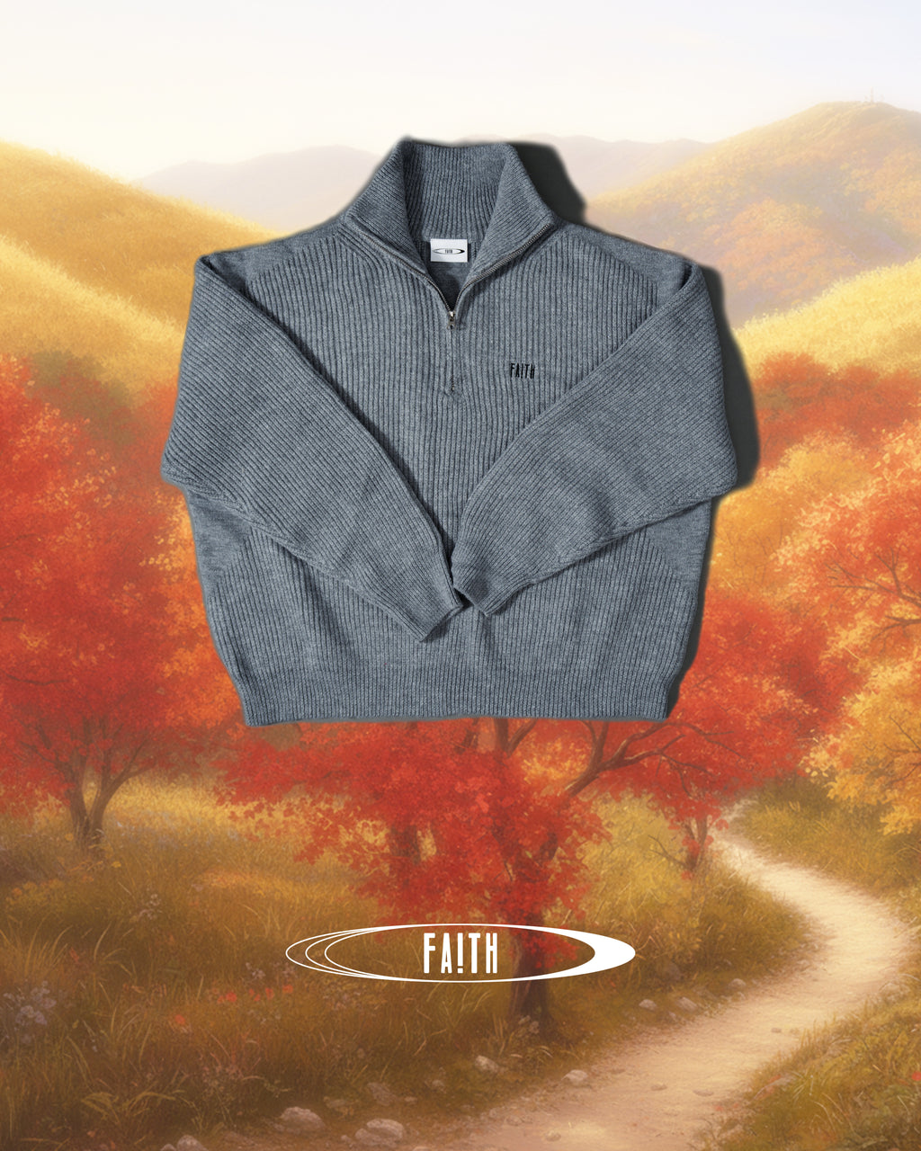 半拉鍊高領毛衣